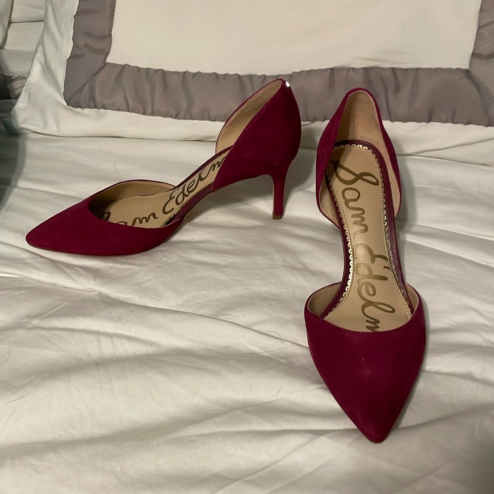 Sam Edelman Telsa hot pink suede heels